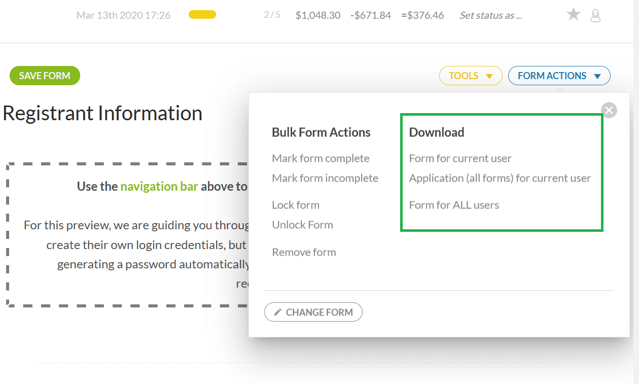download user forms